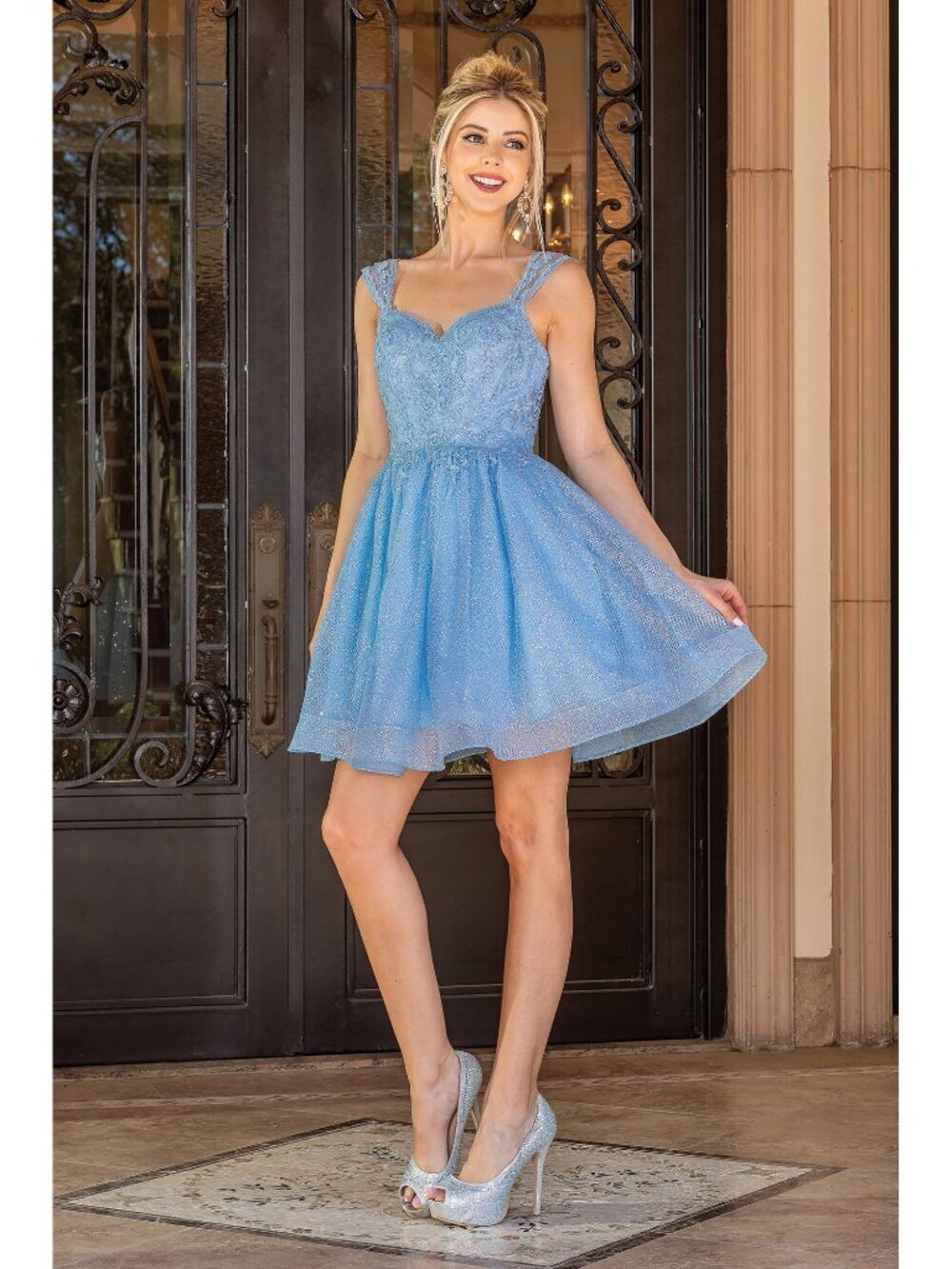 NEW BAHAMA-BLUE Evening Gown Floor Length Formal Elegant Stunning 3276